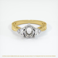 14K White & Yellow Antique Style Ring Setting Image
