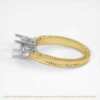 14K White & Yellow Antique Style Ring Setting Image