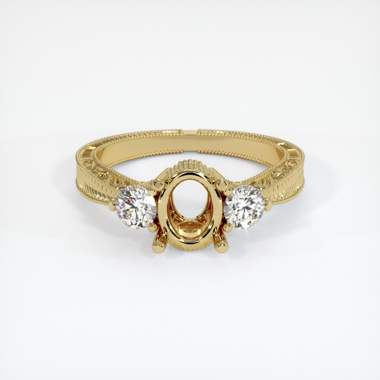 14K Yellow Gold Antique Style Ring Setting