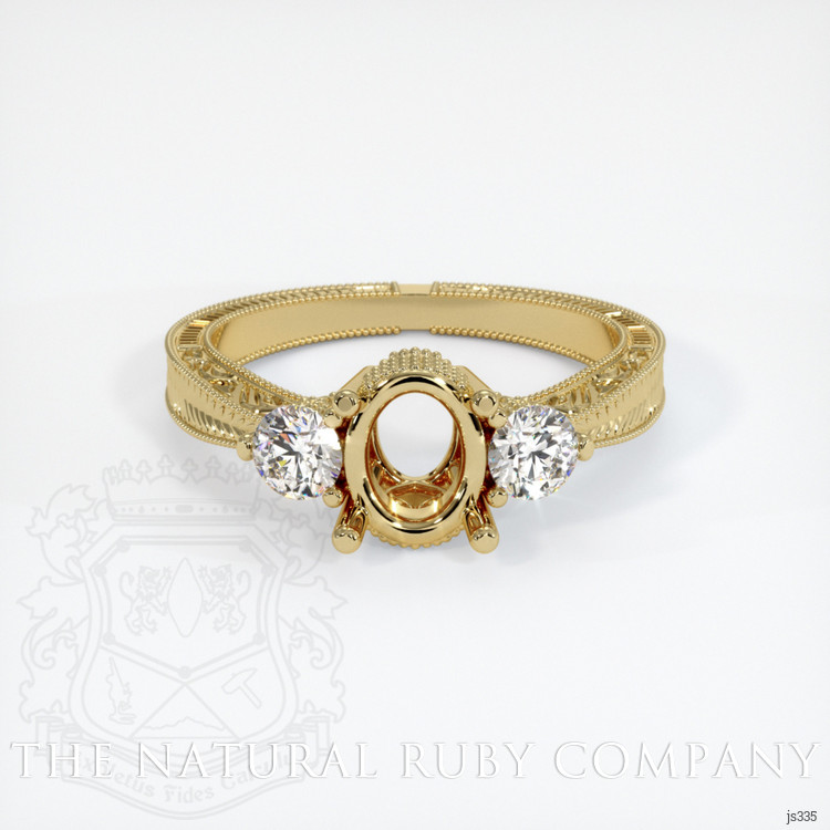14K Yellow Gold Antique Style Ring Setting
