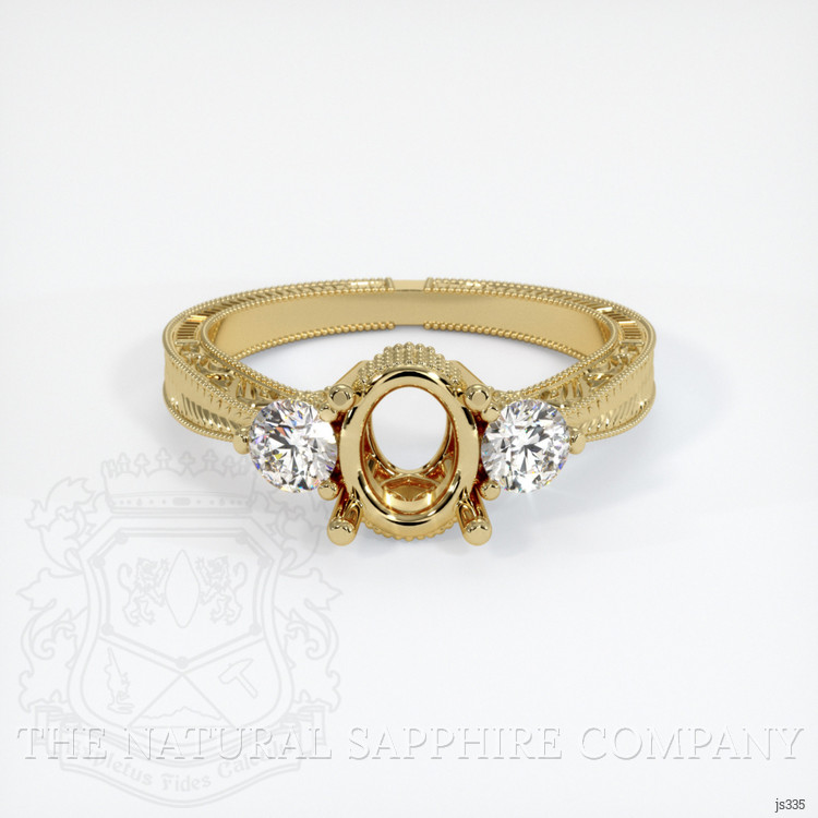 14K Yellow Gold Antique Style Ring Setting