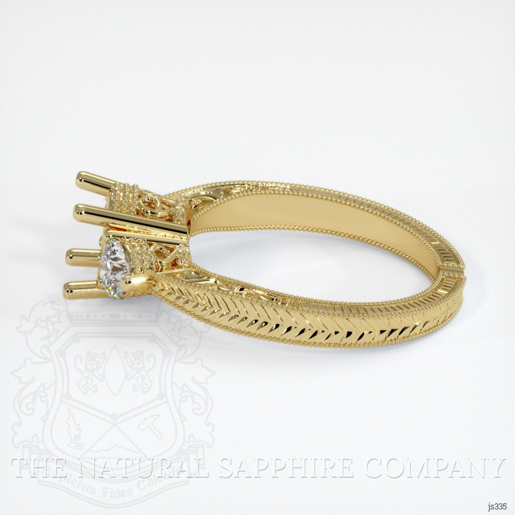 14K Yellow Gold Antique Style Ring Setting