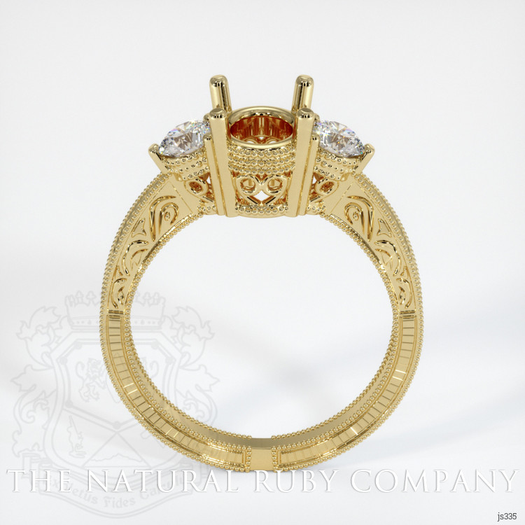 14K Yellow Gold Antique Style Ring Setting