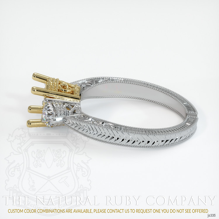 14K Yellow & White Antique Style Ring Setting