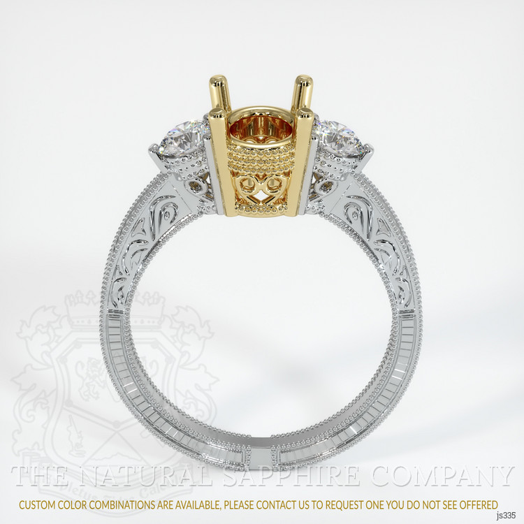 14K Yellow & White Antique Style Ring Setting