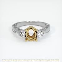 18K Yellow & White Antique Style Ring Setting Image
