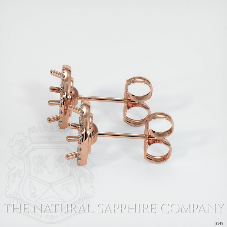 14K Rose Gold Pave Earring Setting