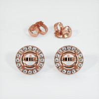 14K Rose Gold Pave Earring Setting Image
