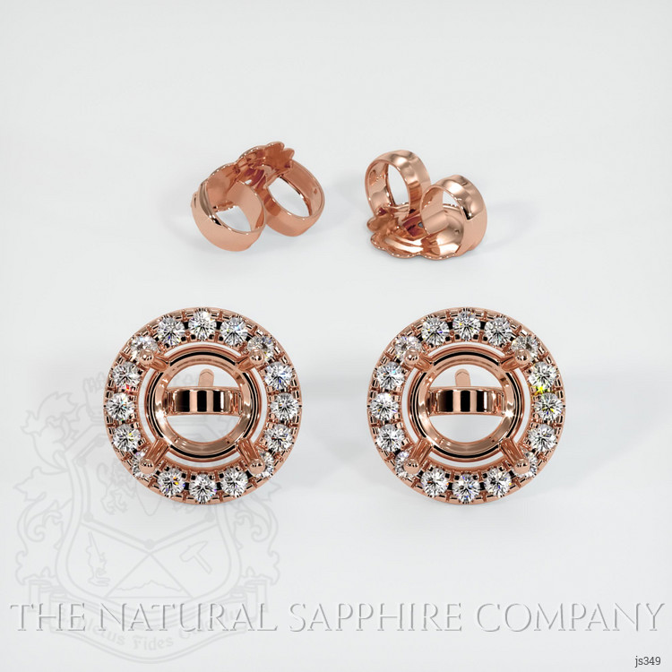 14K Rose Gold Pave Earring Setting