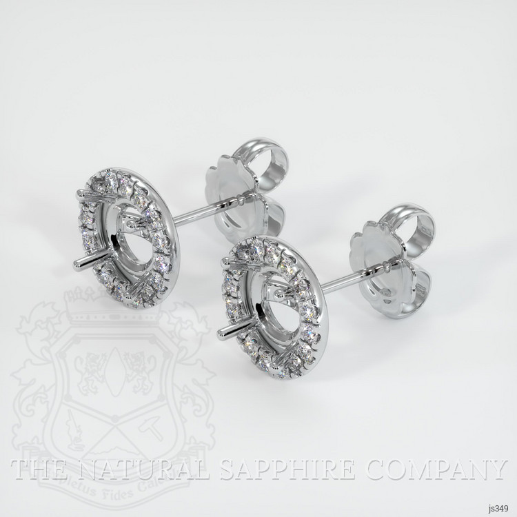 14K White Gold Pave Earring Setting