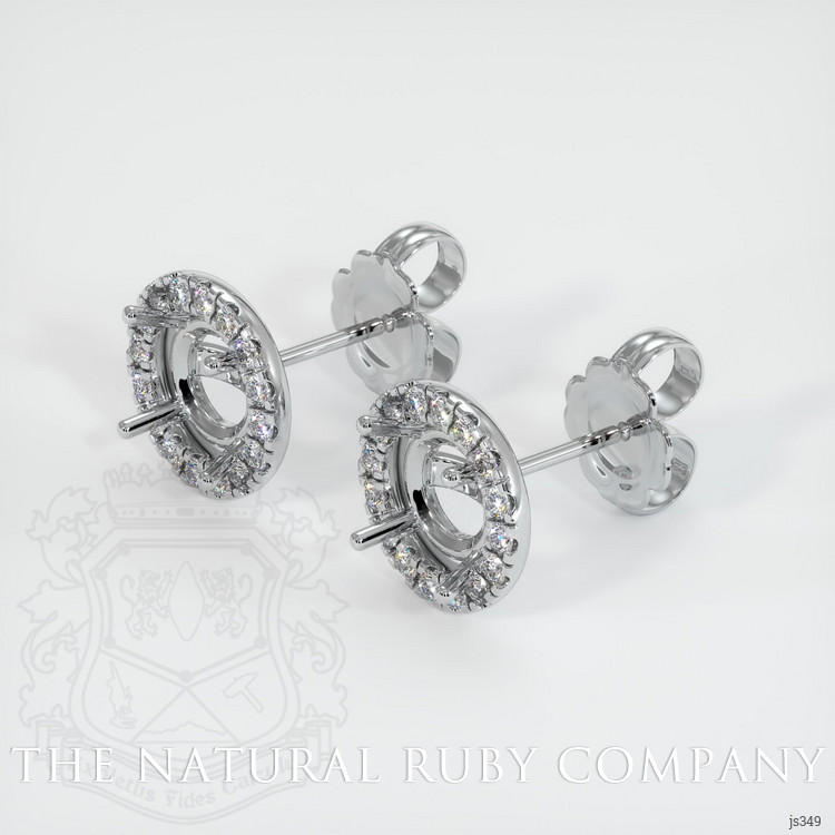 18K White Gold Pave Earring Setting