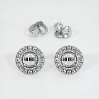 18K White Gold Pave Earring Setting Image