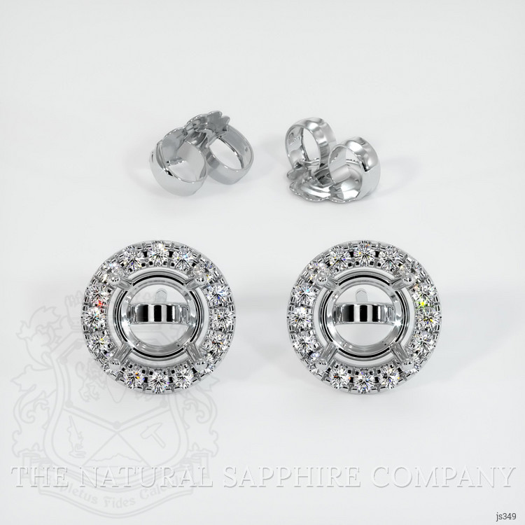 18K White Gold Pave Earring Setting