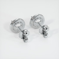 18K White Gold Pave Earring Setting Image
