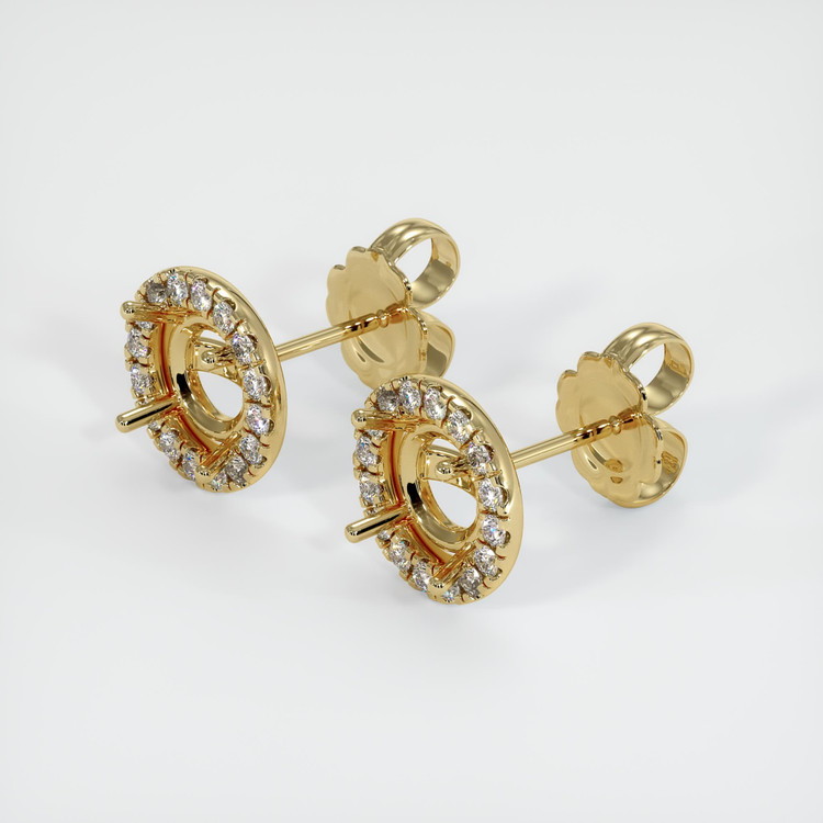 14K Yellow Gold Pave Earring Setting