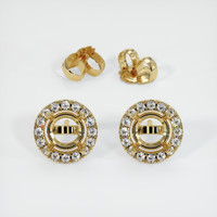 14K Yellow Gold Pave Earring Setting Image