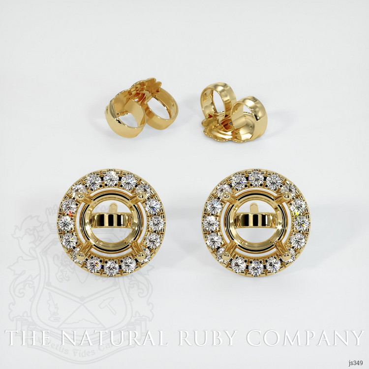 14K Yellow Gold Pave Earring Setting