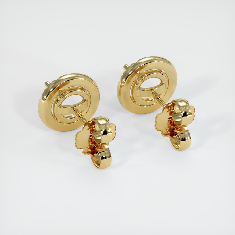 14K Yellow Gold Pave Earring Setting