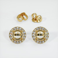 18K Yellow Gold Pave Earring Setting Image