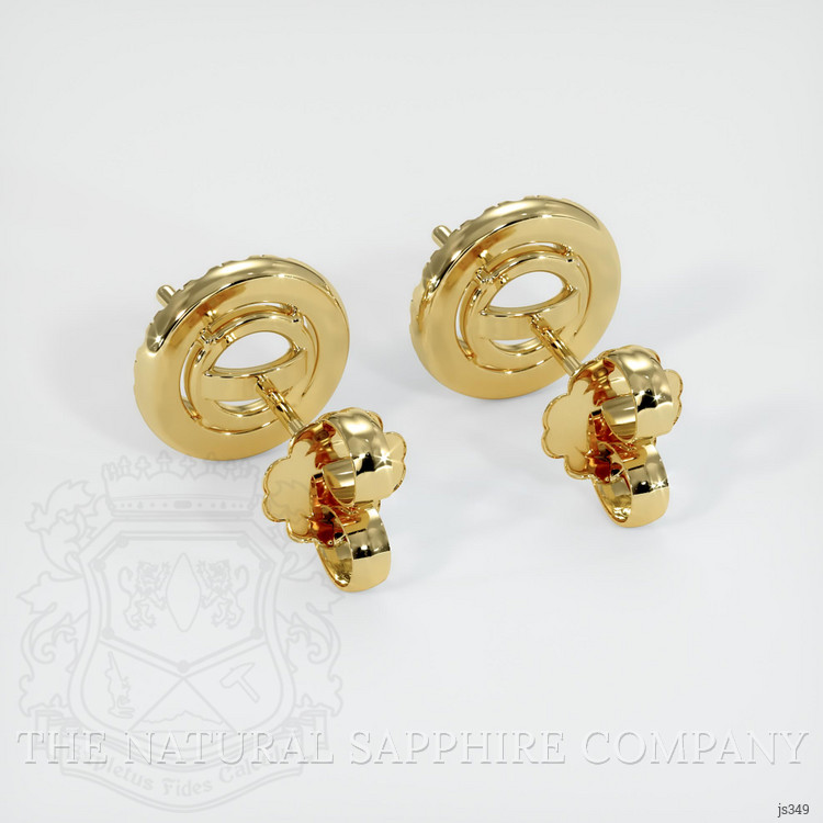 18K Yellow Gold Pave Earring Setting