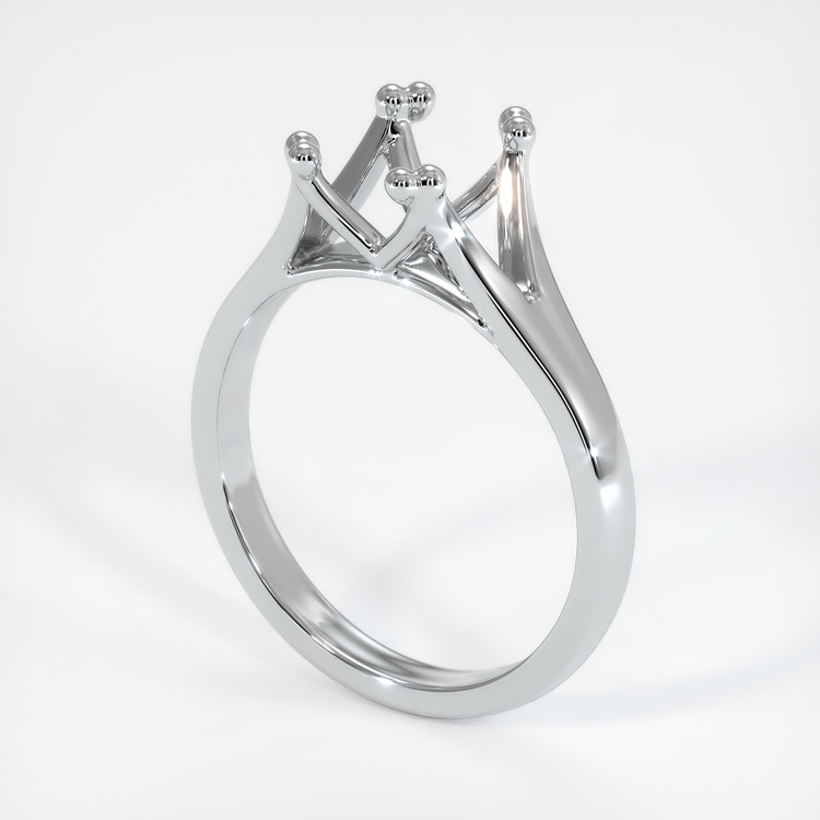 14K White Gold Solitaire Ring Setting