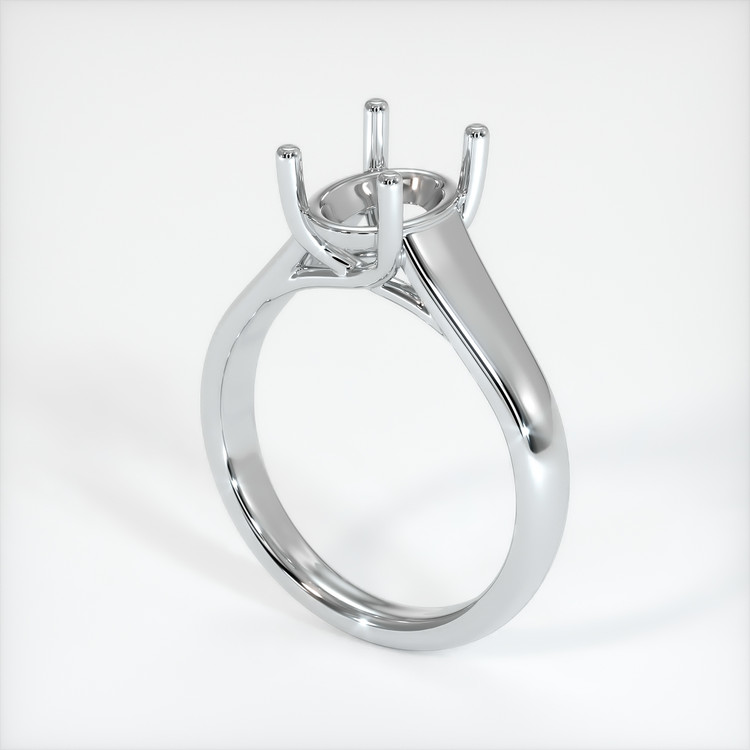14K White Gold Solitaire Ring Setting