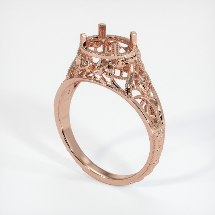 14K Rose Gold Antique Style Ring Setting