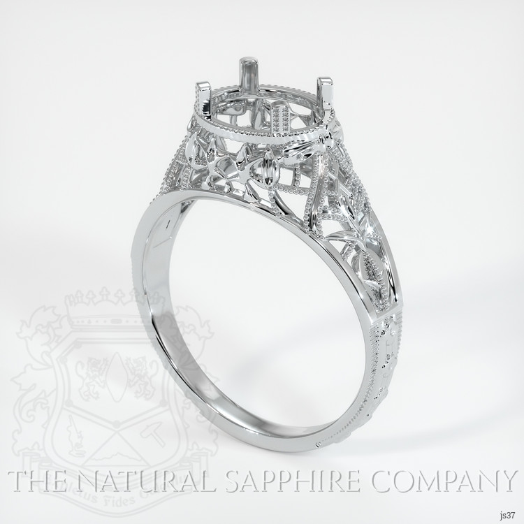 14K White Gold Antique Style Ring Setting