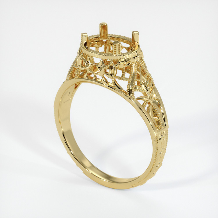 18K Yellow Gold Antique Style Ring Setting