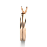 18K Rose Gold Wedding Set Ring Setting Image