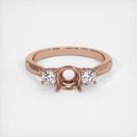 14K Rose Gold Three Stone Ring Setting Image