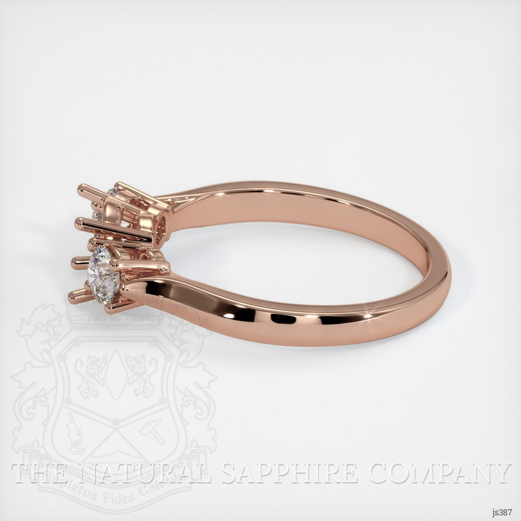 14K Rose Gold Three Stone Ring Setting