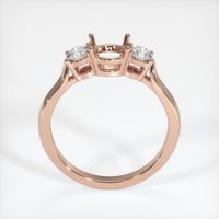 14K Rose Gold Three Stone Ring Setting Image