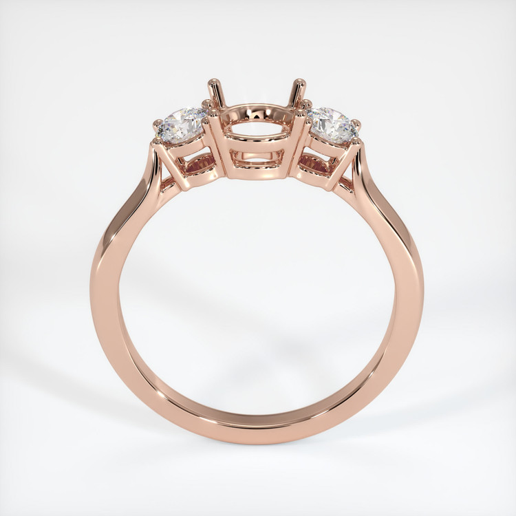 14K Rose Gold Three Stone Ring Setting