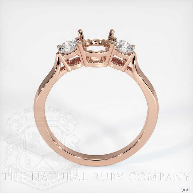 14K Rose Gold Three Stone Ring Setting