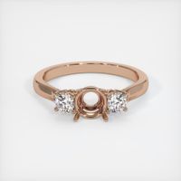 18K Rose Gold Three Stone Ring Setting Image