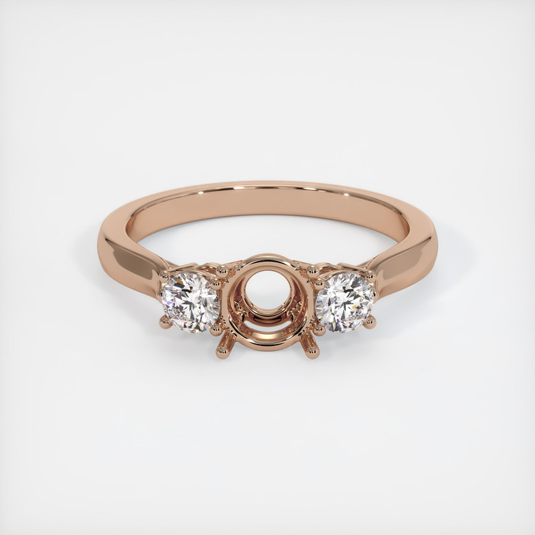 18K Rose Gold Three Stone Ring Setting