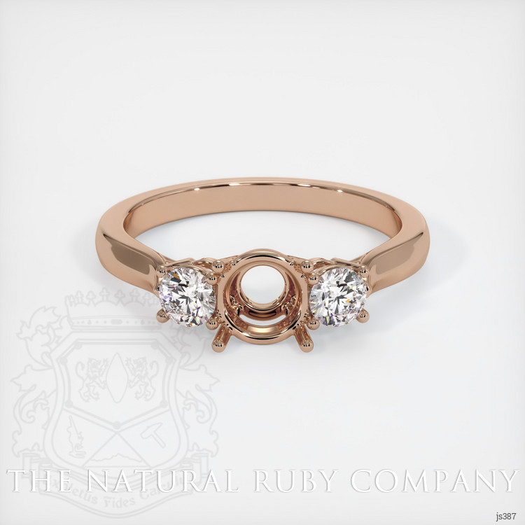 18K Rose Gold Three Stone Ring Setting