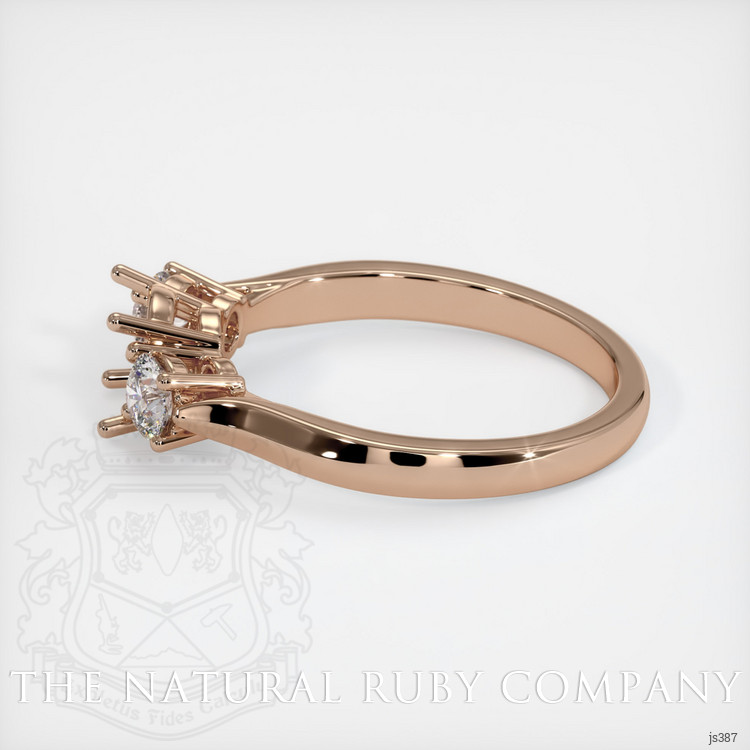 18K Rose Gold Three Stone Ring Setting