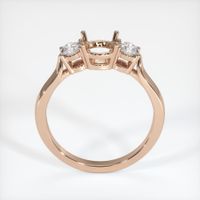 18K Rose Gold Three Stone Ring Setting Image