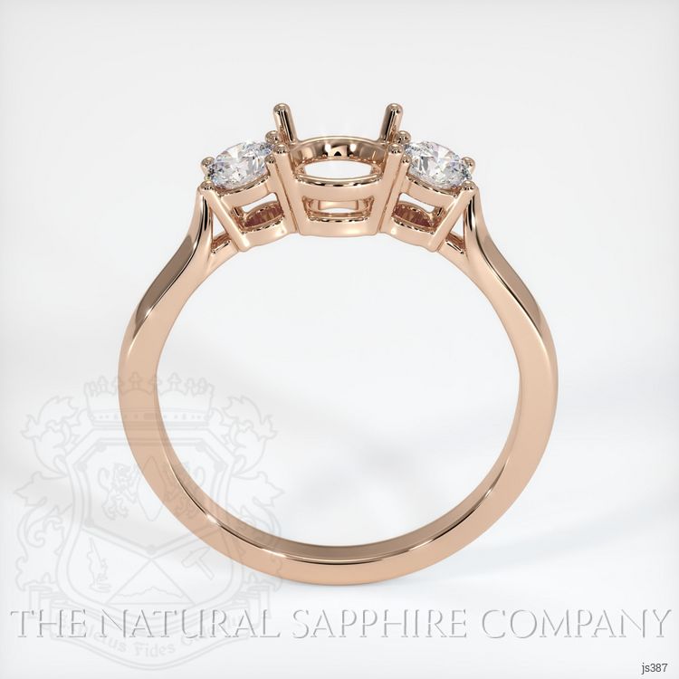 18K Rose Gold Three Stone Ring Setting