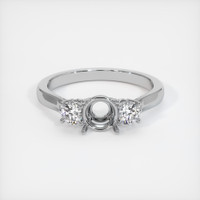 10K White Gold Three Stone Ring Setting Image