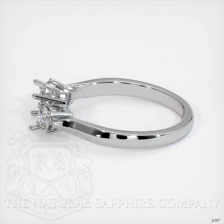 10K White Gold Three Stone Ring Setting