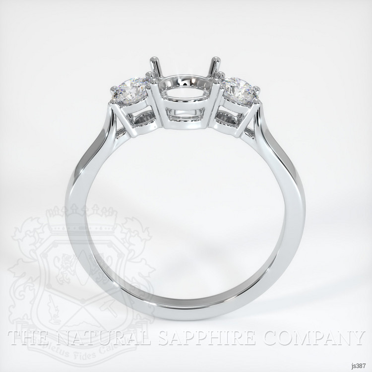 10K White Gold Three Stone Ring Setting