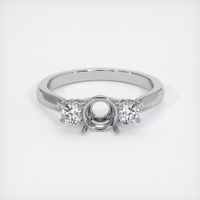 14K White Gold Three Stone Ring Setting Image