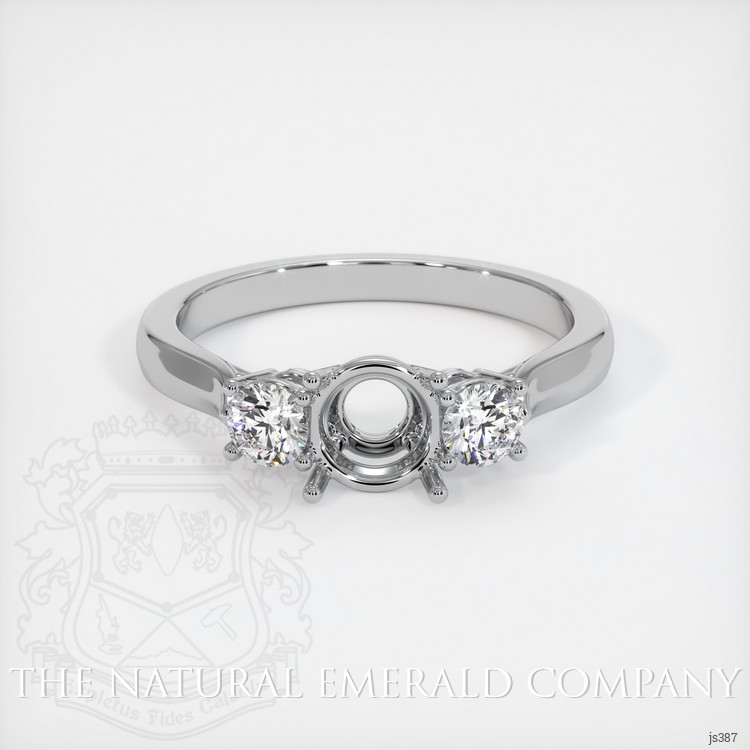 18K White Gold Three Stone Ring Setting