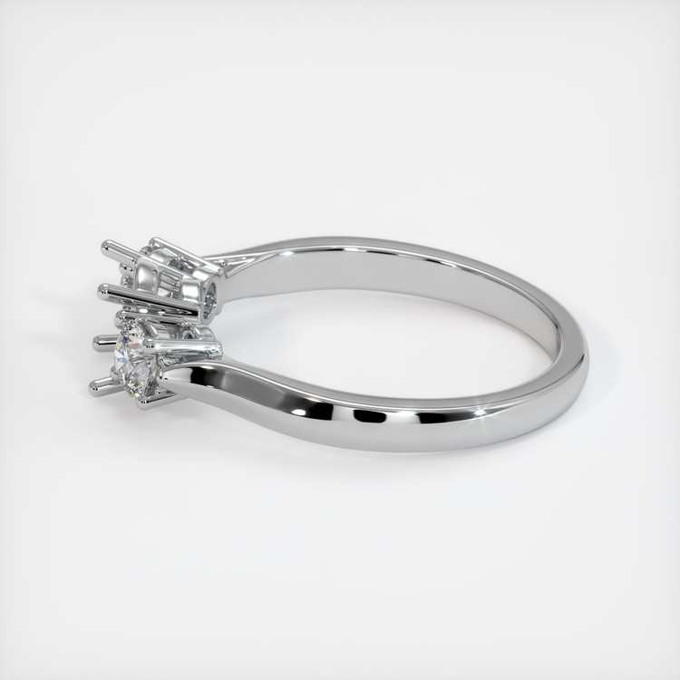 18K White Gold Three Stone Ring Setting