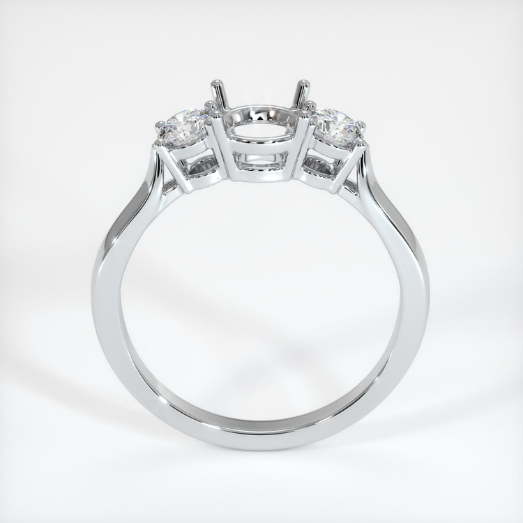 18K White Gold Three Stone Ring Setting