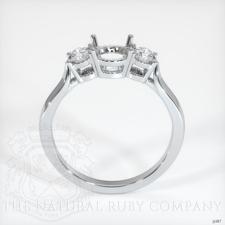 18K White Gold Three Stone Ring Setting