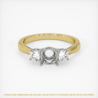 18K White & Yellow Three Stone Ring Setting Image